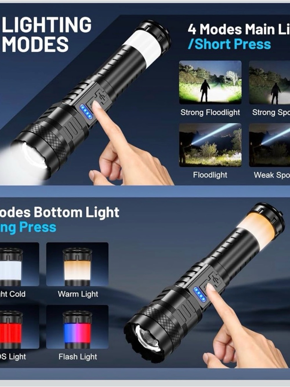 Rechargeable LED Flashlight - Picture 3 of 7